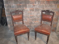 Antique leather Bound Chairs