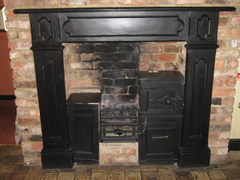 c1890 Cast Iron Mantle Surround Kitchen Range With Bread Oven