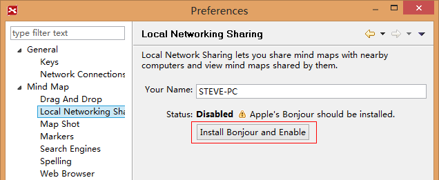 Install Bonjour and Enable