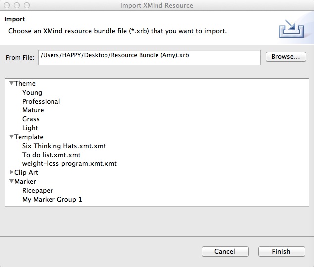 Import XMind Resource Bundle