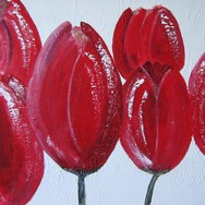6 rode tulpen