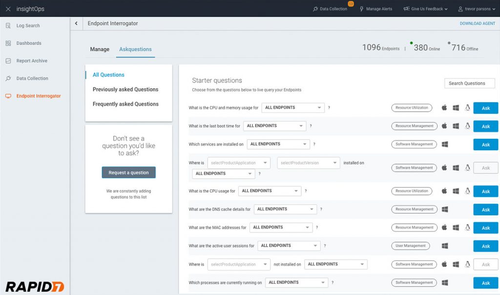 Rapid7's InsightOps Endpoint Queries
