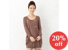 Long-Sleeve Ruched-Side Dress