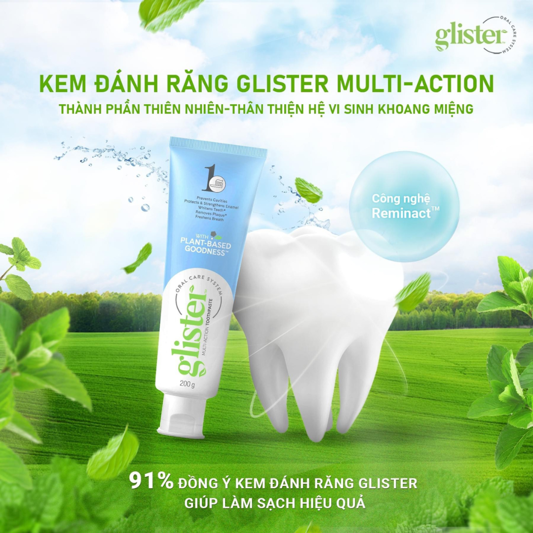 Kem đánh răng đa năng Glister Multi-Action Toothpaste - Mẫu Mới Kem Danh Rang Glister Mau Moi2