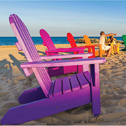 Mobília exterior plástica reciclada 