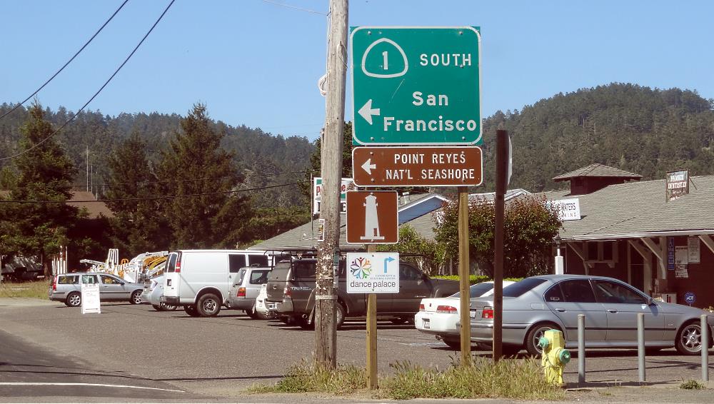 At the southern end of Tomalas Bay is Point Reyes Station. Here you can cross to Inverness and go on to Point Reyes Light House. It is a beautiful wind swept area to remote to show a heavy hand of humans.