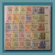 25 Different Zimbabwe Banknote Variety Pack