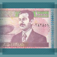 10 Thousand Iraq Dinar featuring Saddam Hussein