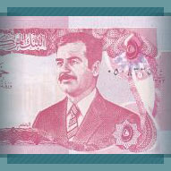 5 Iraq Dinar featuring Saddam Hussein 