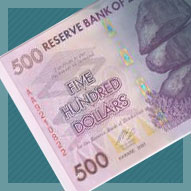 Zimbabwe 500 Dollar Banknote