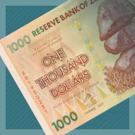 Zimbabwe One Thousand Dollar Banknote
