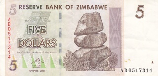 Five Zimbabwe Dollars