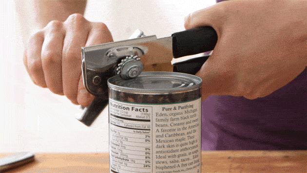 This is the wrong way to use a can opener
