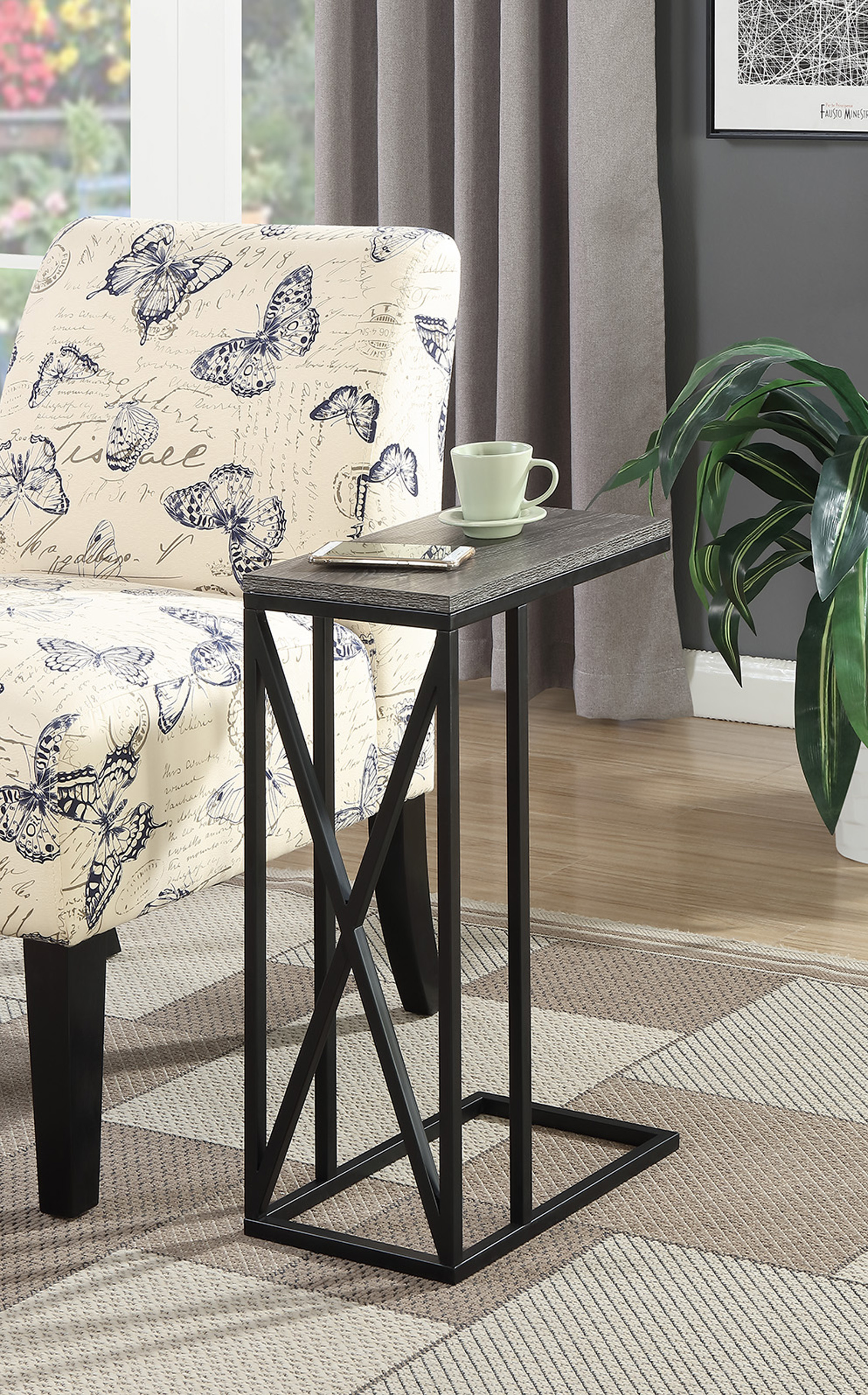 Tucson C End Table R40272, Weathered Gray / Black Finish 95285420674