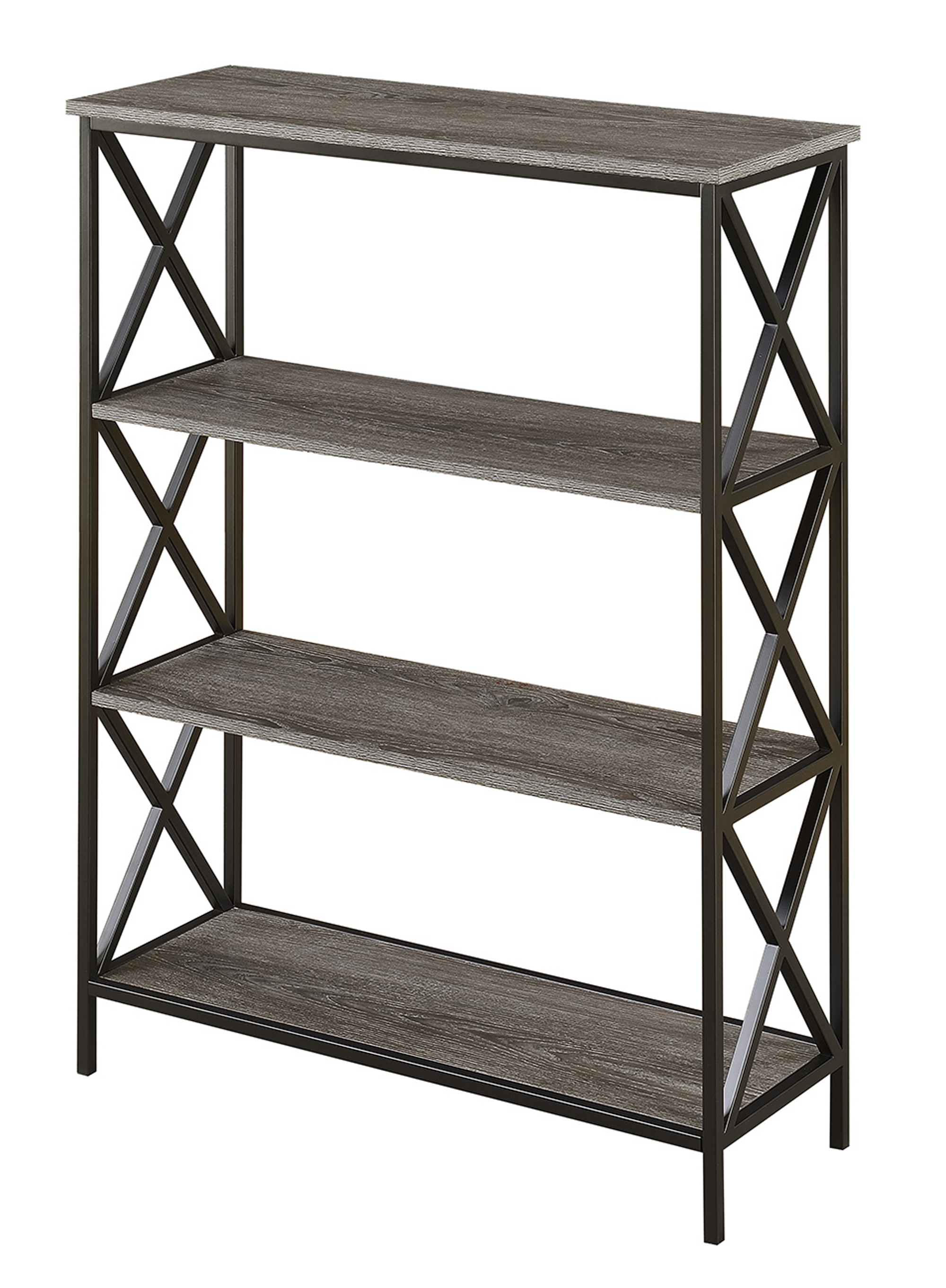 Tucson 4 Tier Bookcase R40235, Weathered Gray Finish eBay