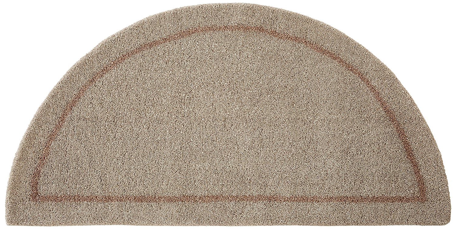 Uniflame R1000 Beige Hand Tufted 100 Wool Hearth Rug in Half Moon
