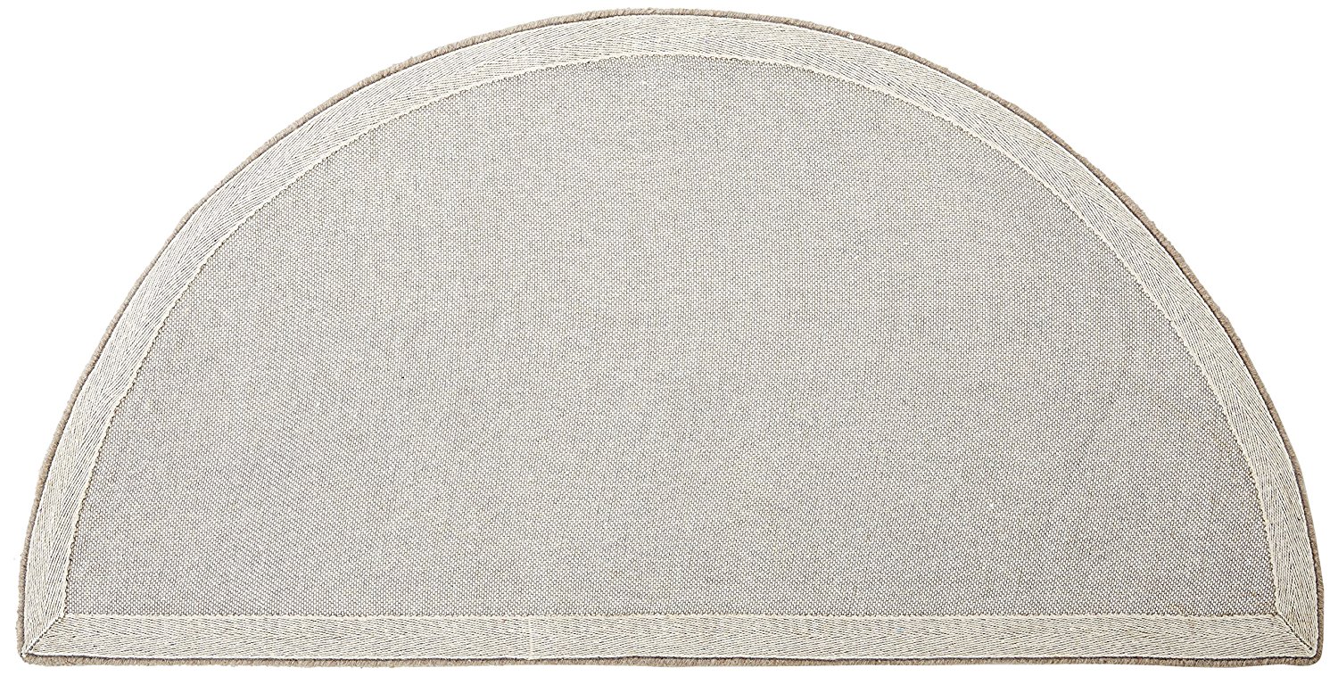 Uniflame R1000 Beige Hand Tufted 100 Wool Hearth Rug in Half Moon