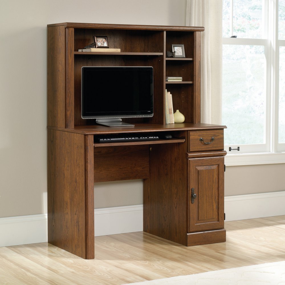 Sauder 418649 Orchard Hills Computer Desk with Hutch in Milled Cherry