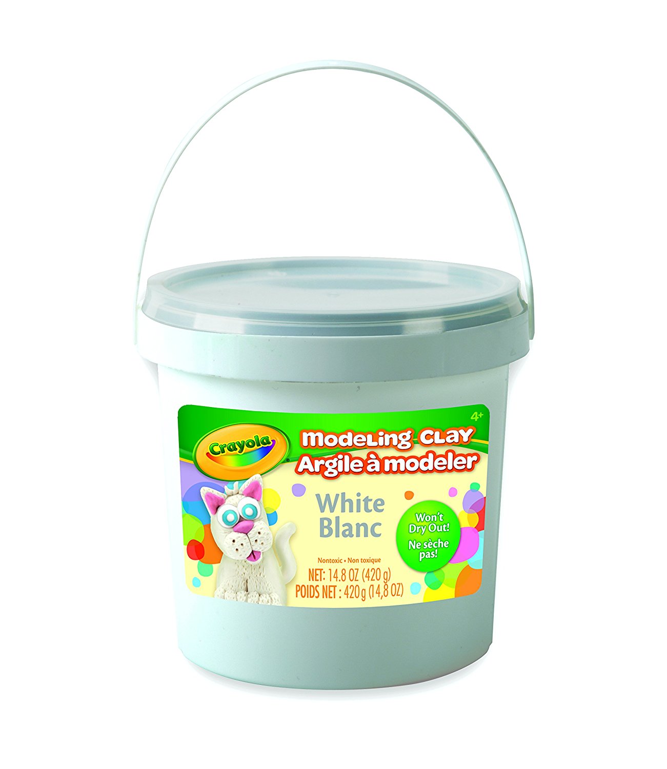 Crayola 571353 Modeling Clay 15 Ounces Bucket, White, Won’t Dry Out For