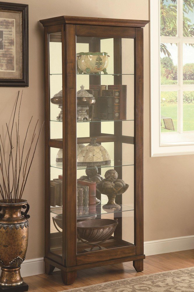 Coaster Curio / coaster 5 shelf led curio in cappuccino