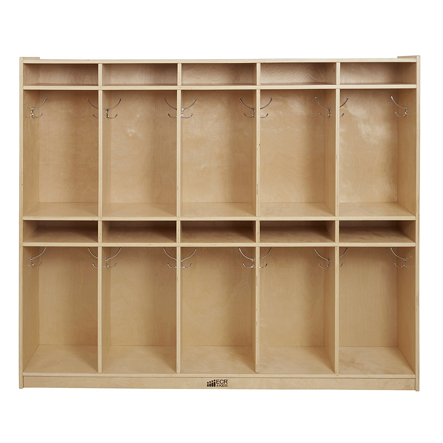 ECR4Kids ELR17254 Birch 10Section Classroom Coat Locker for Storage