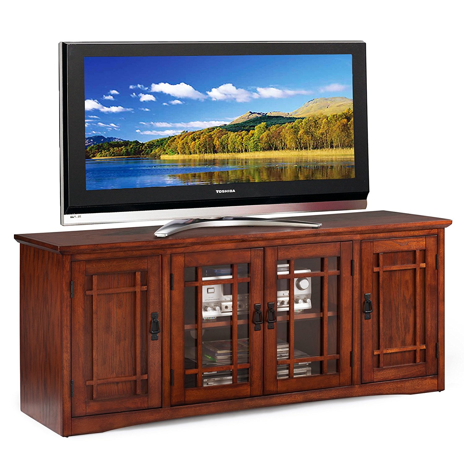 Leick Furniture Mission 60" Hardwood TV Stand in Medium Oak finish