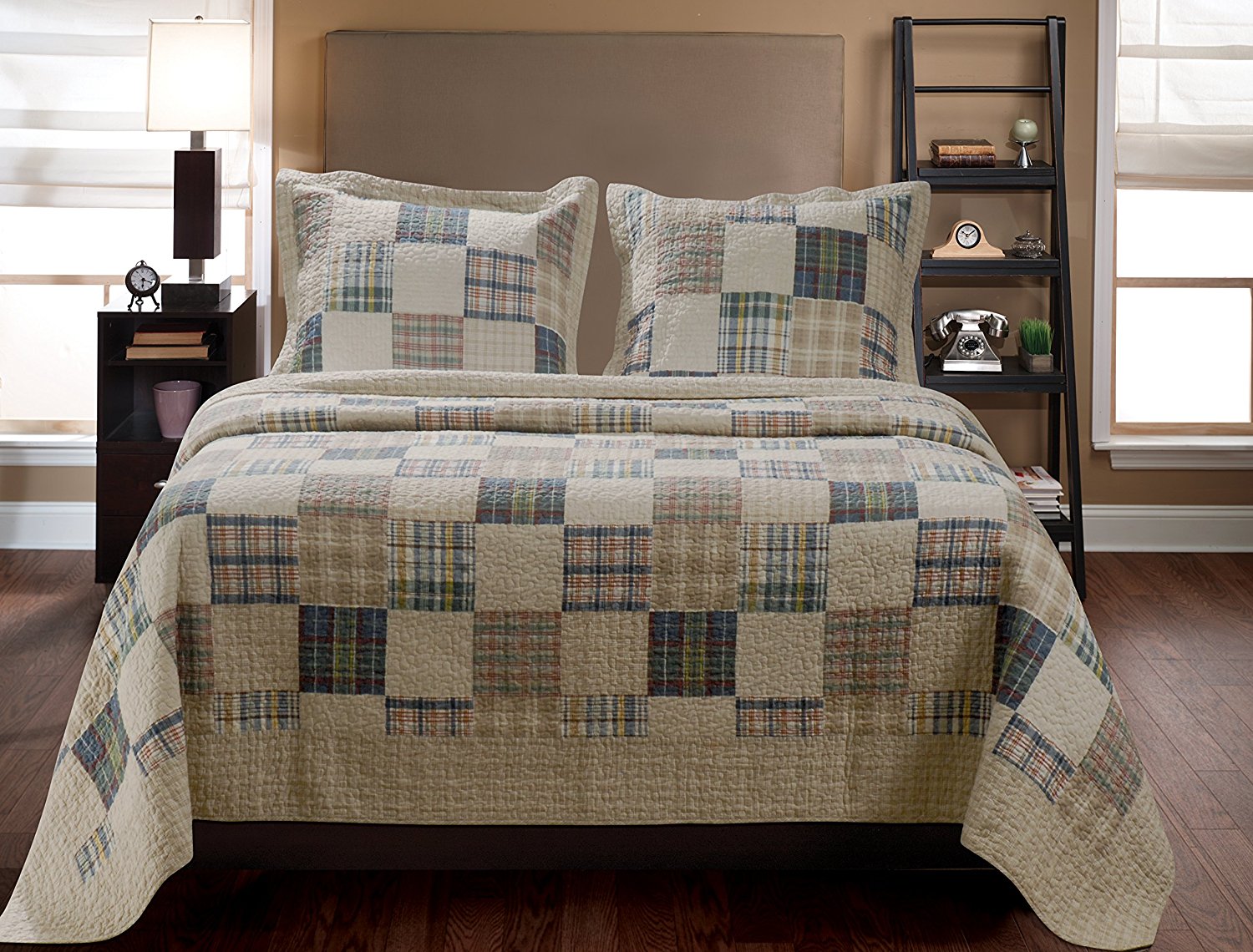 Greenland Home GL1304EMSQ Oxford Multicolor Full/Queen Size Quilt Set