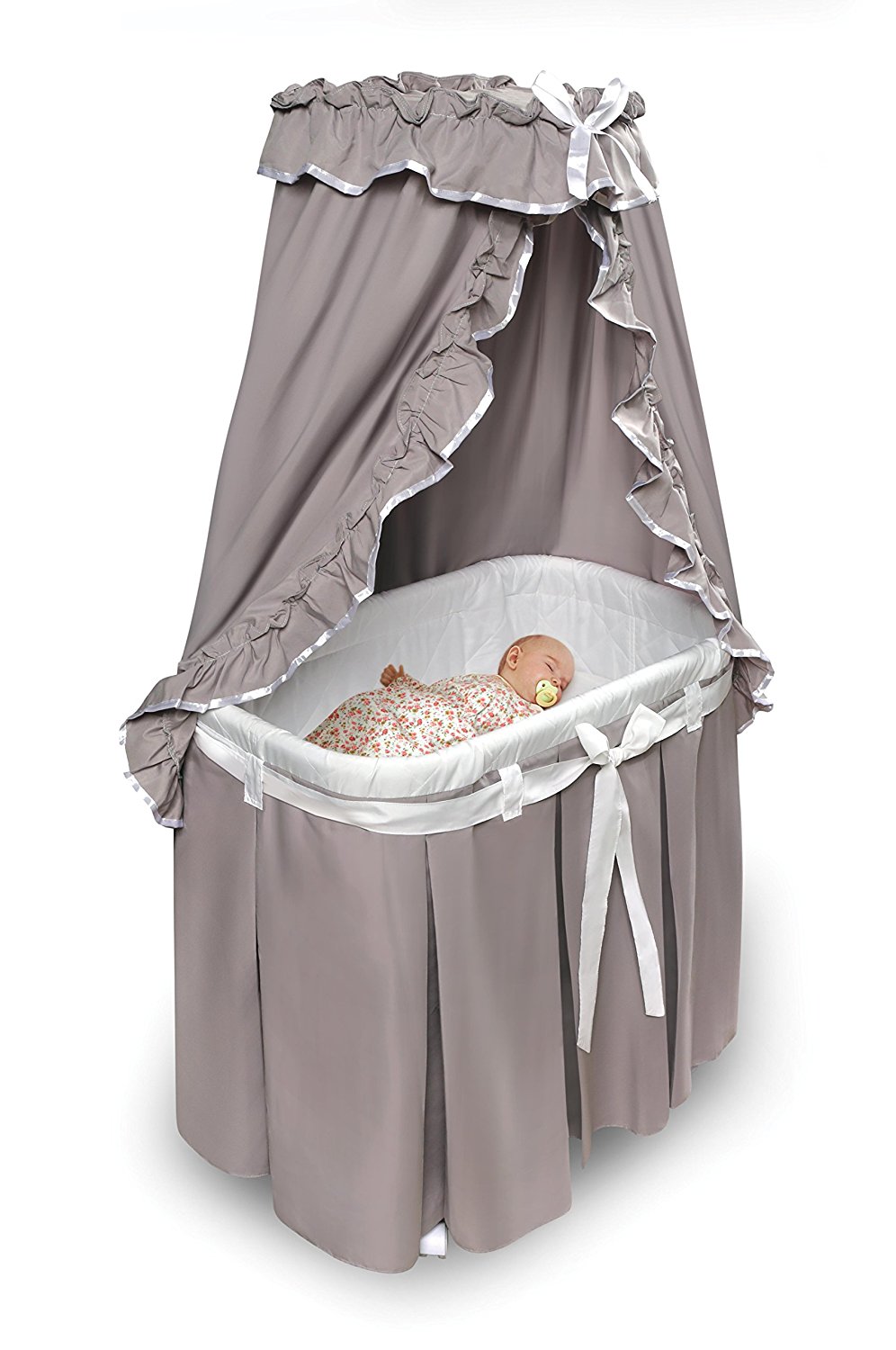 Badger Basket 30063 Majesty Baby with Canopy Gray and White