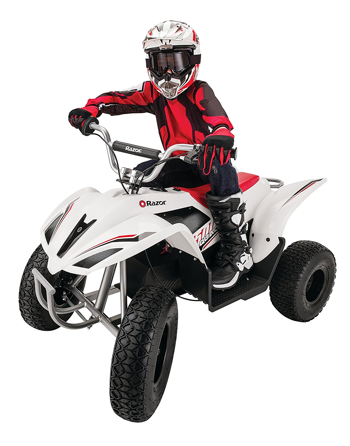 Razor 500 DLX Dirt Quad Bike in White/Red for Ages 14+ Kids, 25143000