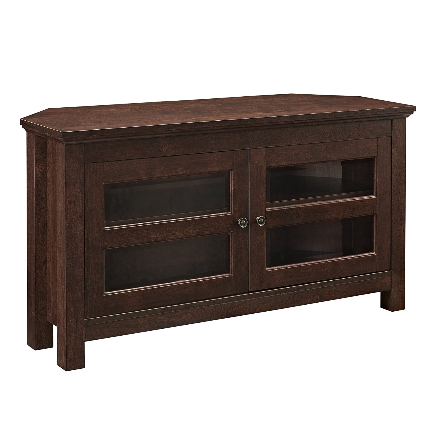 Walker Edison 44inch Cordoba Corner TV Stand Console in Brown, WQ44CCRTB New eBay