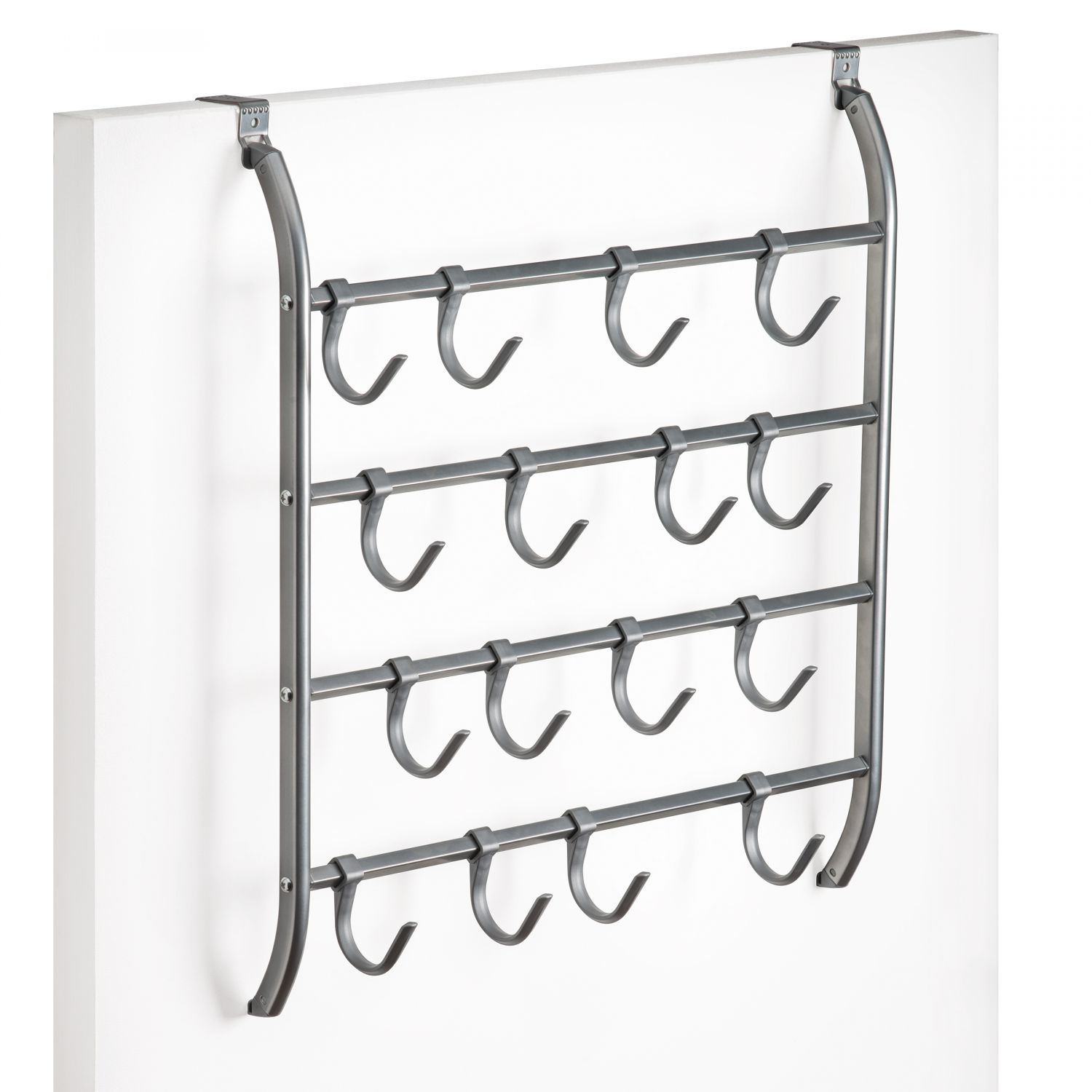 Lynk Over Door or Wall Mount Scarf Holder 16 Hook Organizer Rack