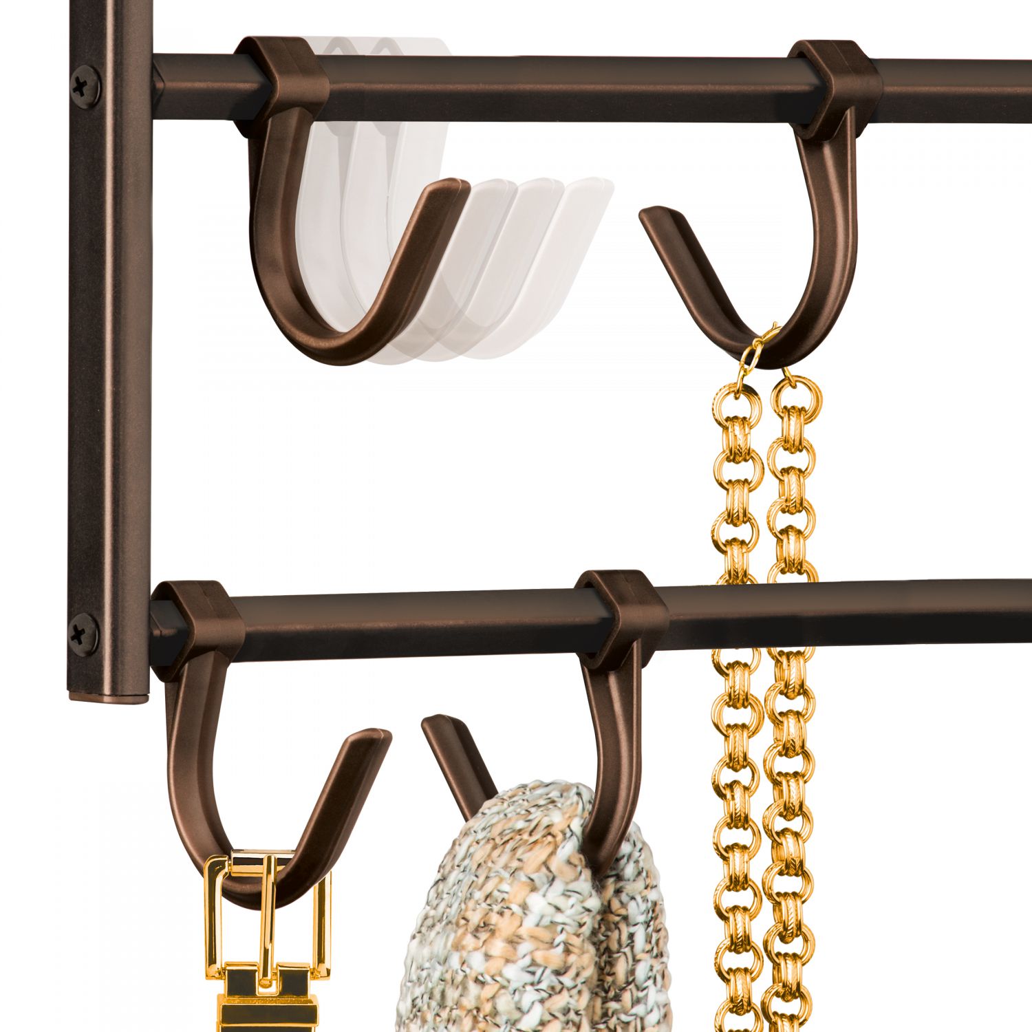 Lynk Double Sided Scarf Hanger 15 Hook Closet Organizer Rack Bronze
