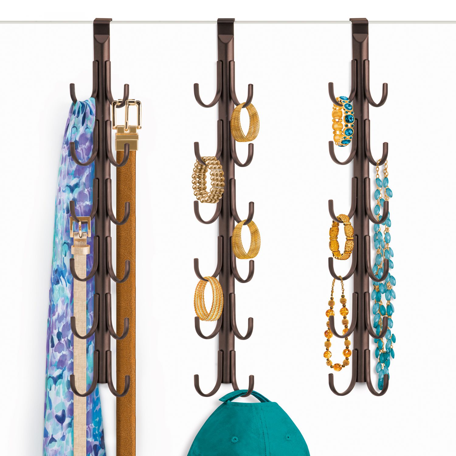 Lynk Over Door Accessory Hanger Vertical 12 Hook Rack Bronze eBay