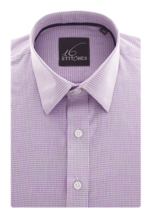 Lavender Mini Checks in Yarn Dyed Cotton