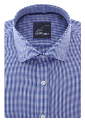 Blue & White Houndstooth Checks