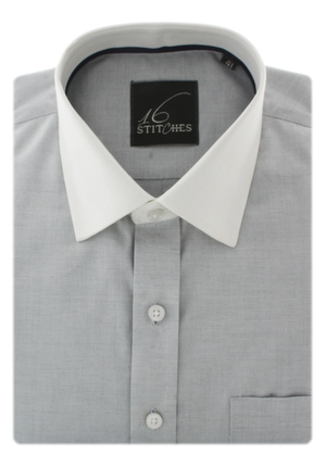 Grey Fil-a-fil Banker Shirt