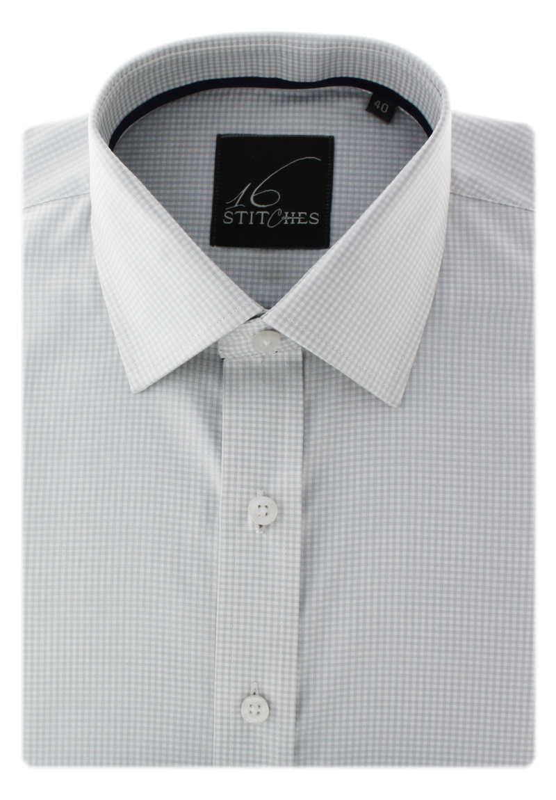 Home Dress Shirts White Luxury Dobby Windowpane Checks