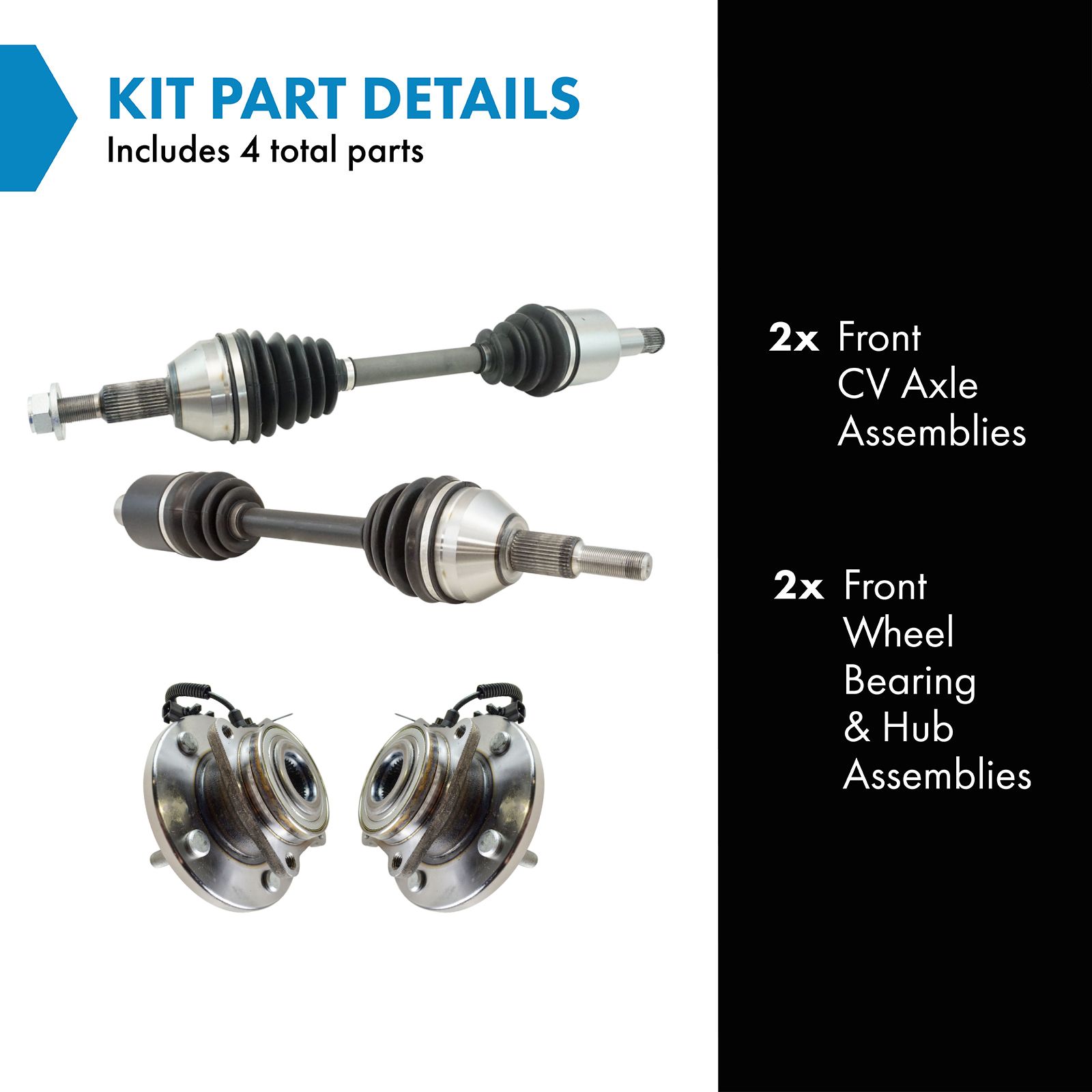 TRQ Front Drivetrain Kit for 08-16 Chrysler Town & Country 08-20 Dodge Grand Caravan 12-15 Ram C/V 09-14 VW Routan
