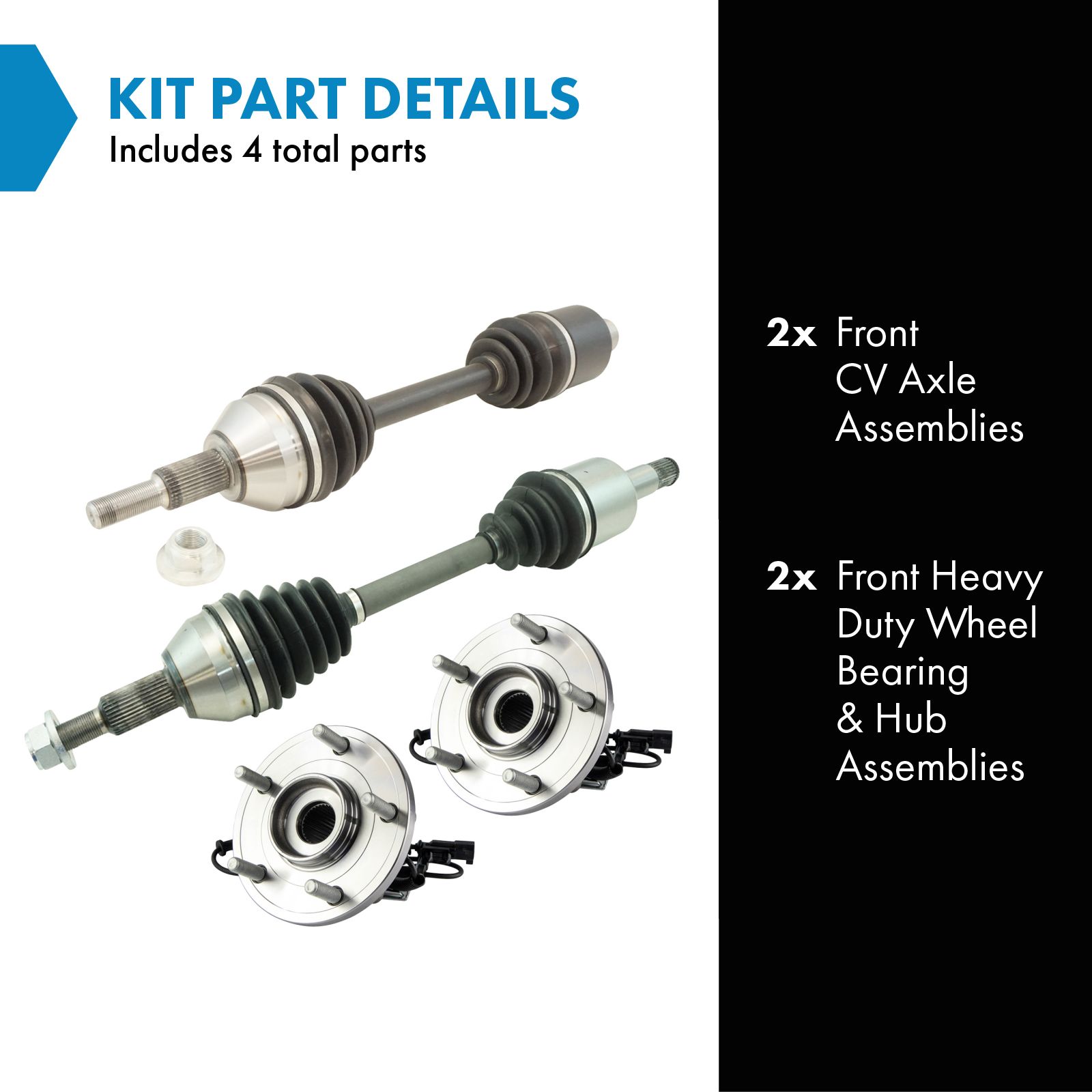 TRQ Front Drivetrain Kit for 12-16 Chrysler Town & Country 12-20 Dodge Grand Caravan 12-15 Ram C/V 13-14 VW Routan