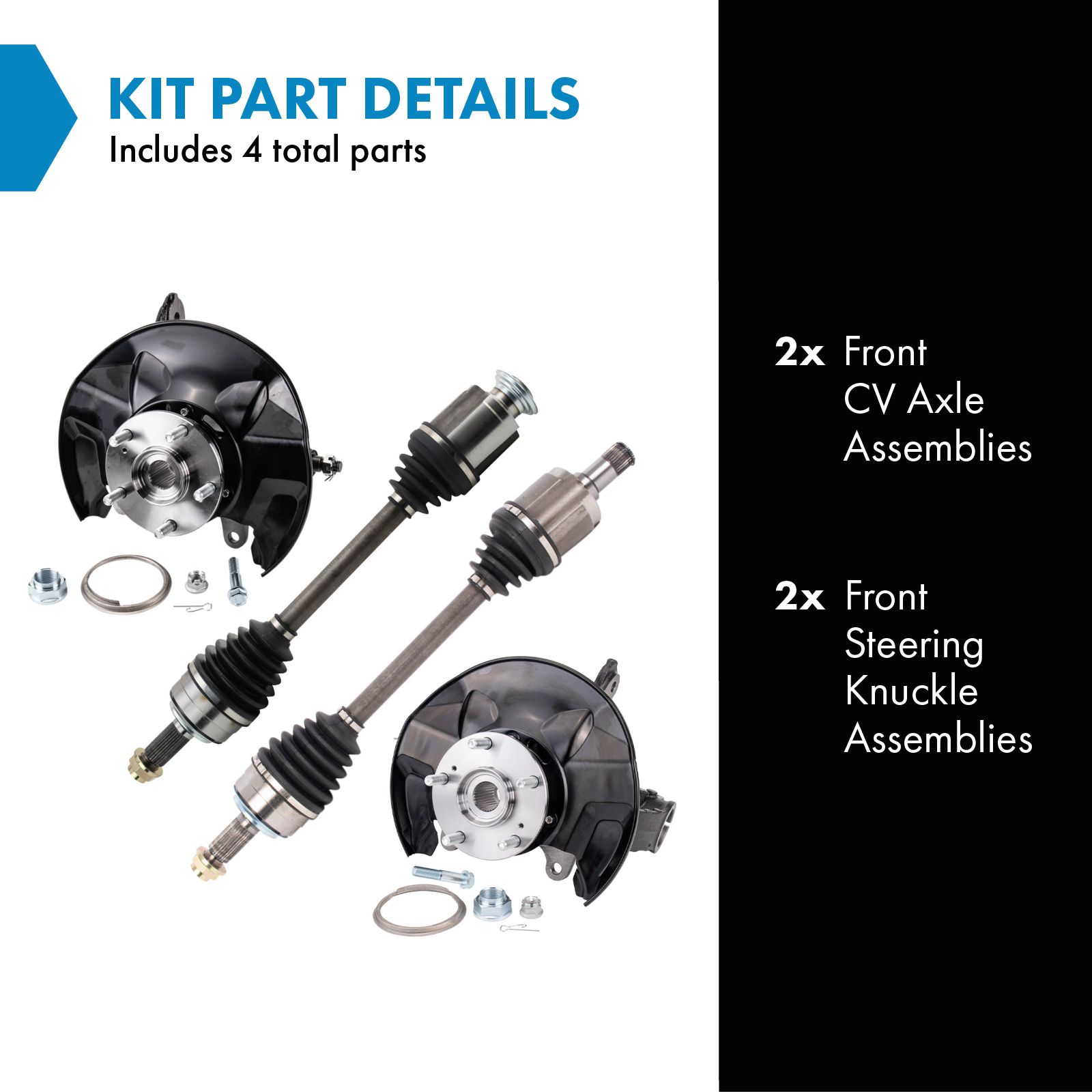 TRQ Drivetrain Kit Front Compatible with 2015-2017 Honda Accord