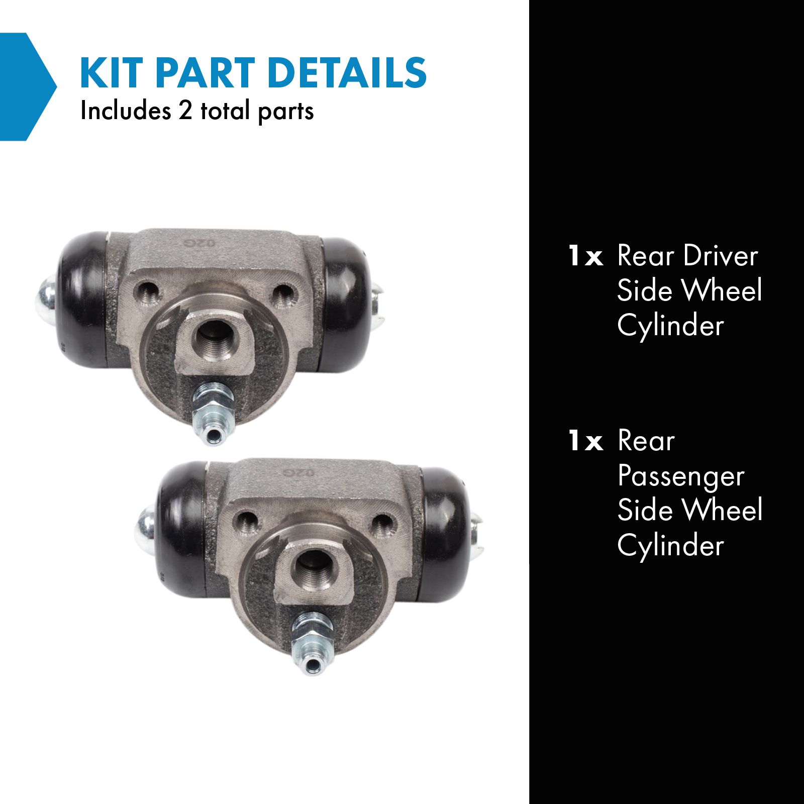 TRQ Rear Wheel Cylinder Set Driver & Passenger Side Compatible with 89-97 Cougar 93-98 Quest 92-05 Sable 94 Summit 92-07 Taurus 88-97 Thunderbird Villager 95-03 Windstar