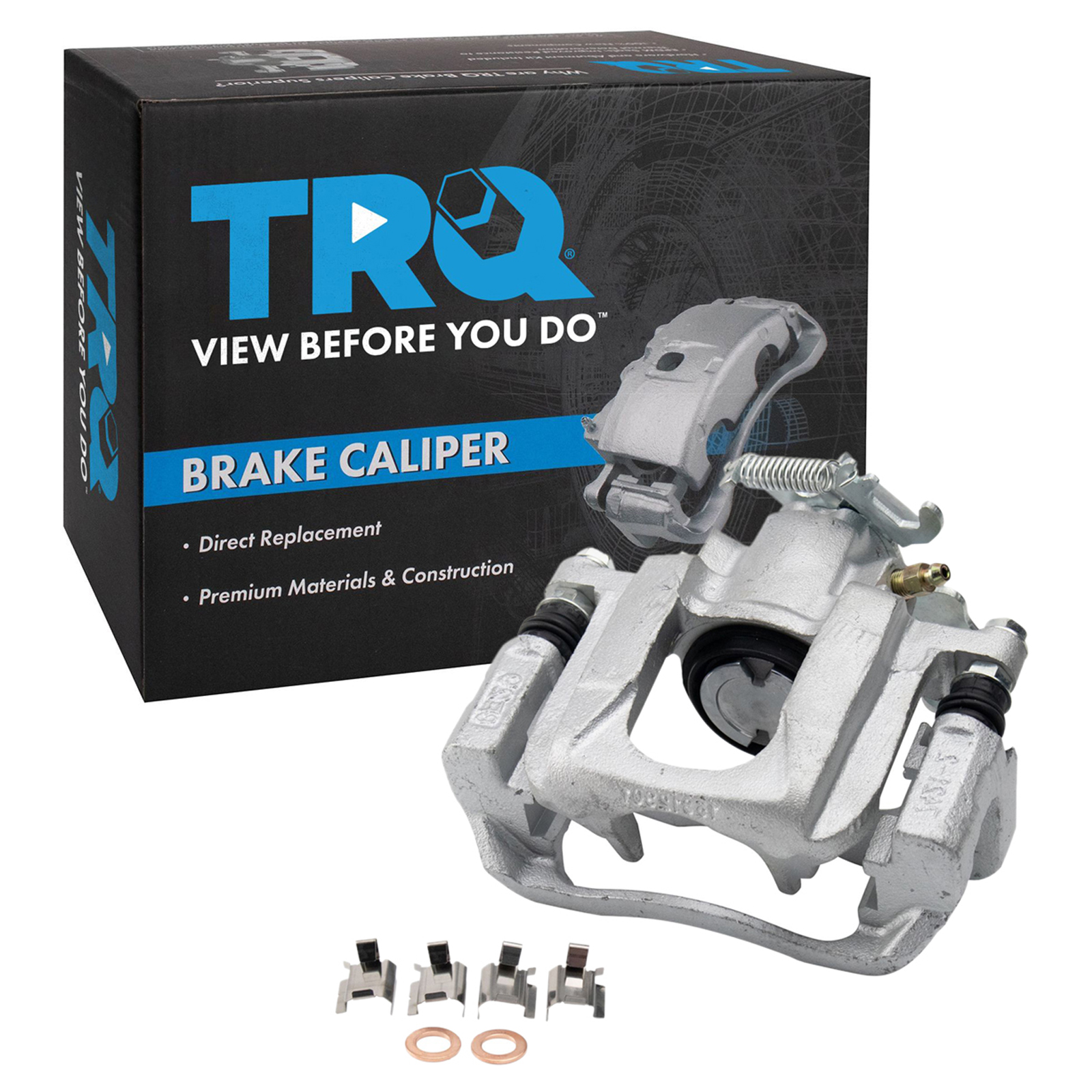 TRQ Rear Left Brake Caliper with Mounting Bracket Driver Side Compatible with 2008-2016 Chrysler Town & Country Dodge Grand Caravan 2012-2015 Ram C/V 2009-2014 Volkswagen Routan
