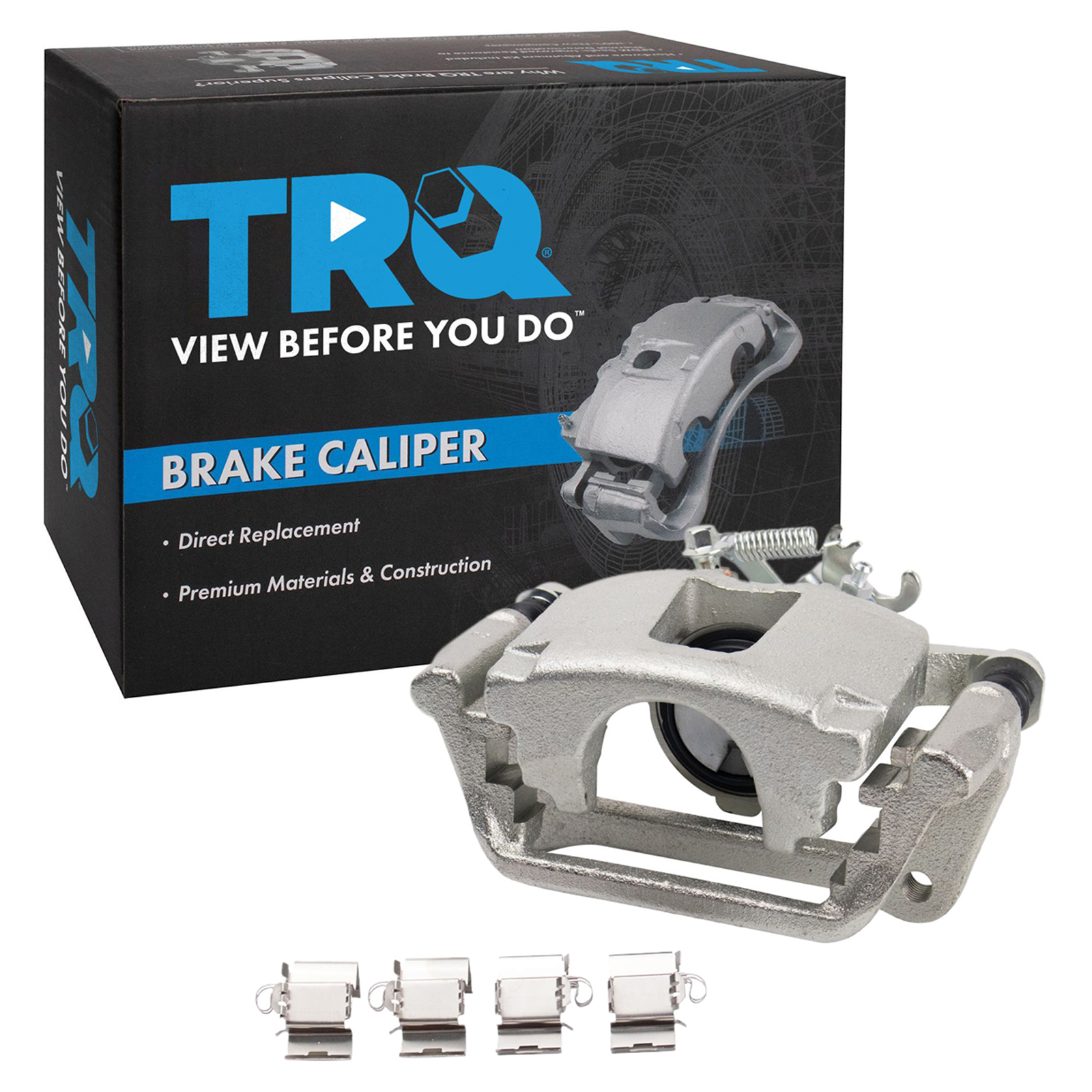 TRQ Rear Left Brake Caliper with Mounting Bracket Driver Side Compatible with 2012-2016 Chrysler Town & Country 2012-2018 Dodge Grand Caravan 2013-2015 Ram C/V