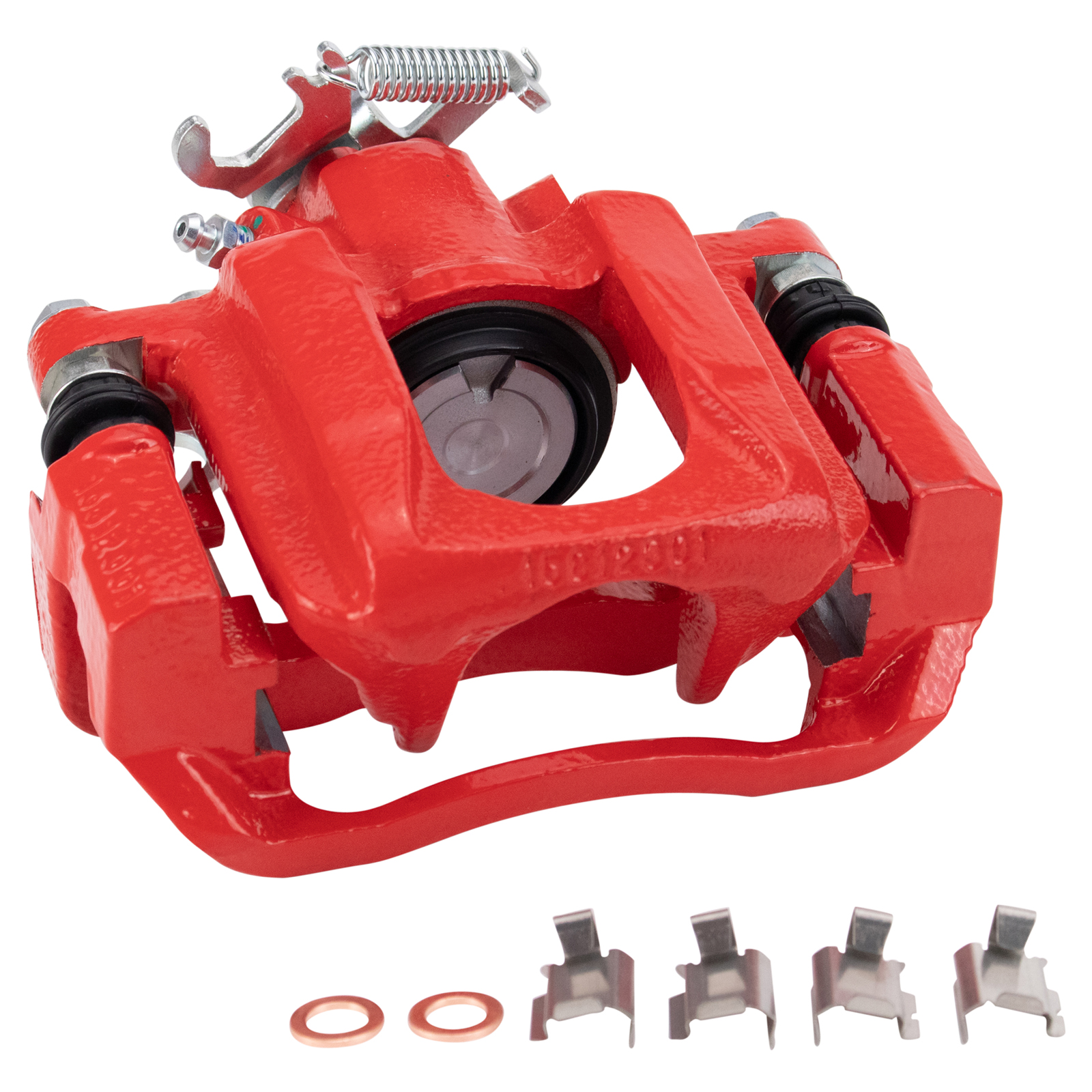 TRQ Rear Left Brake Caliper Red with Mounting Bracket Performance Driver Side Compatible with 2008-2016 Chrysler Town & Country Dodge Grand Caravan 2012-2015 Ram C/V 2009-2014 Volkswagen Routan