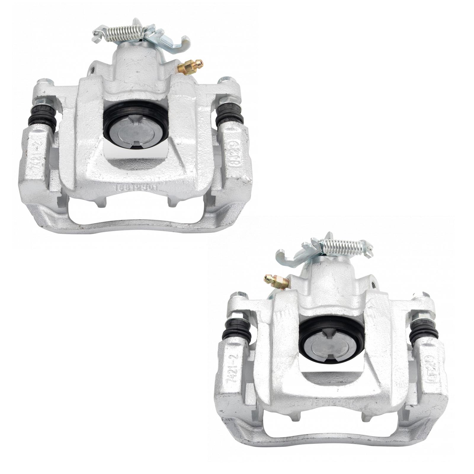 TRQ Rear Brake Caliper Set Zinc Coated Brackets Hardware Compatible with 2008-2016 Chrysler Town and Country 2008-2016 Dodge Grand Caravan 2012-2015 Ram C V 2009-2014 Volkswagen Routan