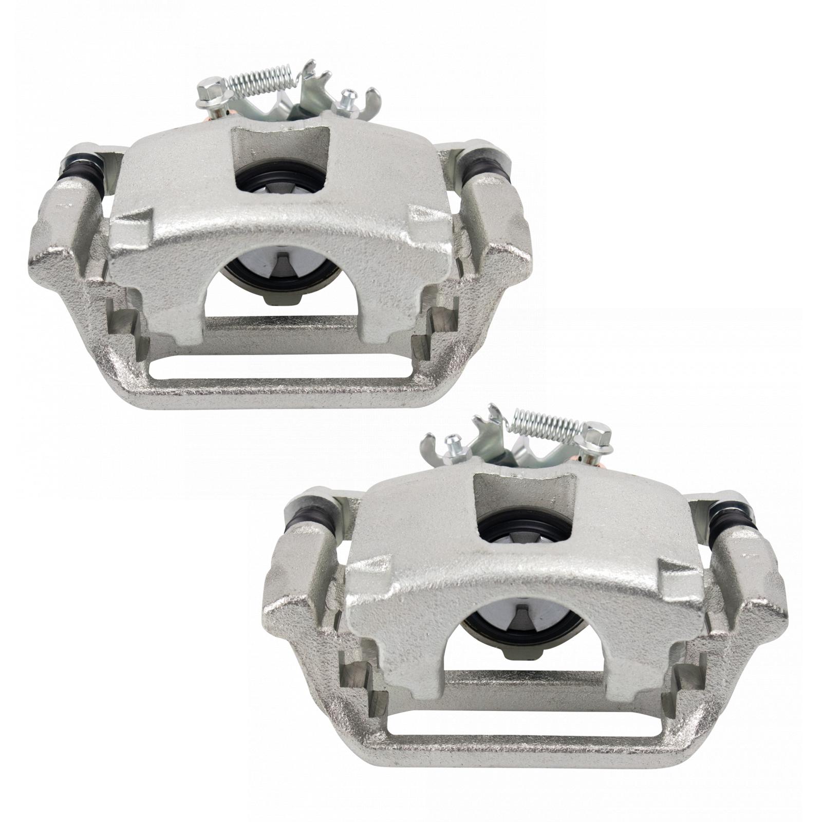 TRQ Rear Left and Right Brake Caliper Set Caliper Brackets Hardware Compatible with 12-16 Chrysler Town and Country with Dual Piston Front Calipers 17-18 Dodge Grand Caravan