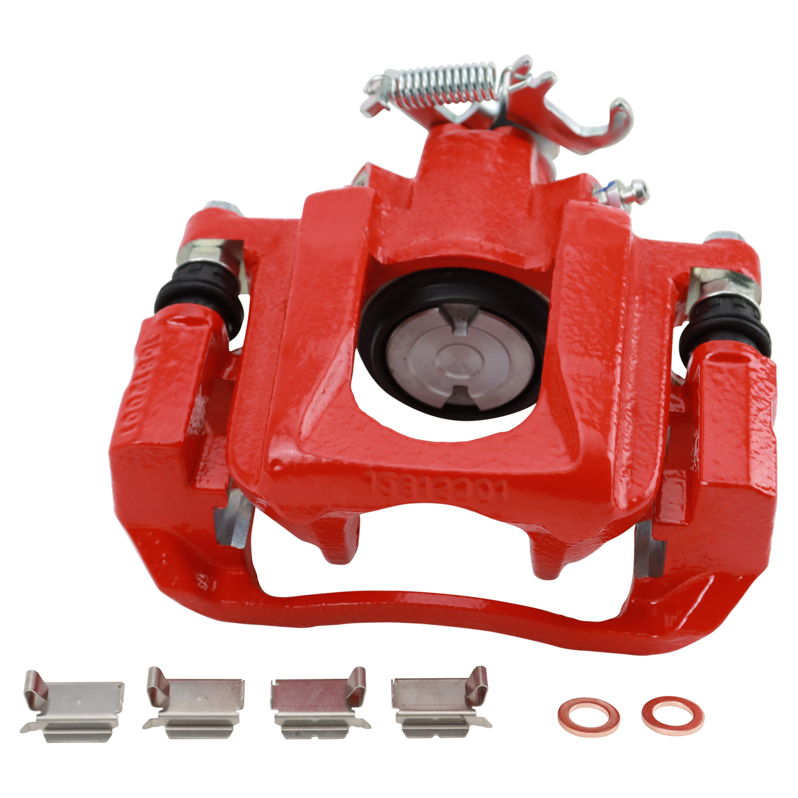 TRQ Rear Brake Caliper Set Painted Red Compatible with 2008-2016 Chrysler Town and Country 2008-2016 Dodge Grand Caravan 2012-2015 Ram C V 2009-2014 Volkswagen Routan