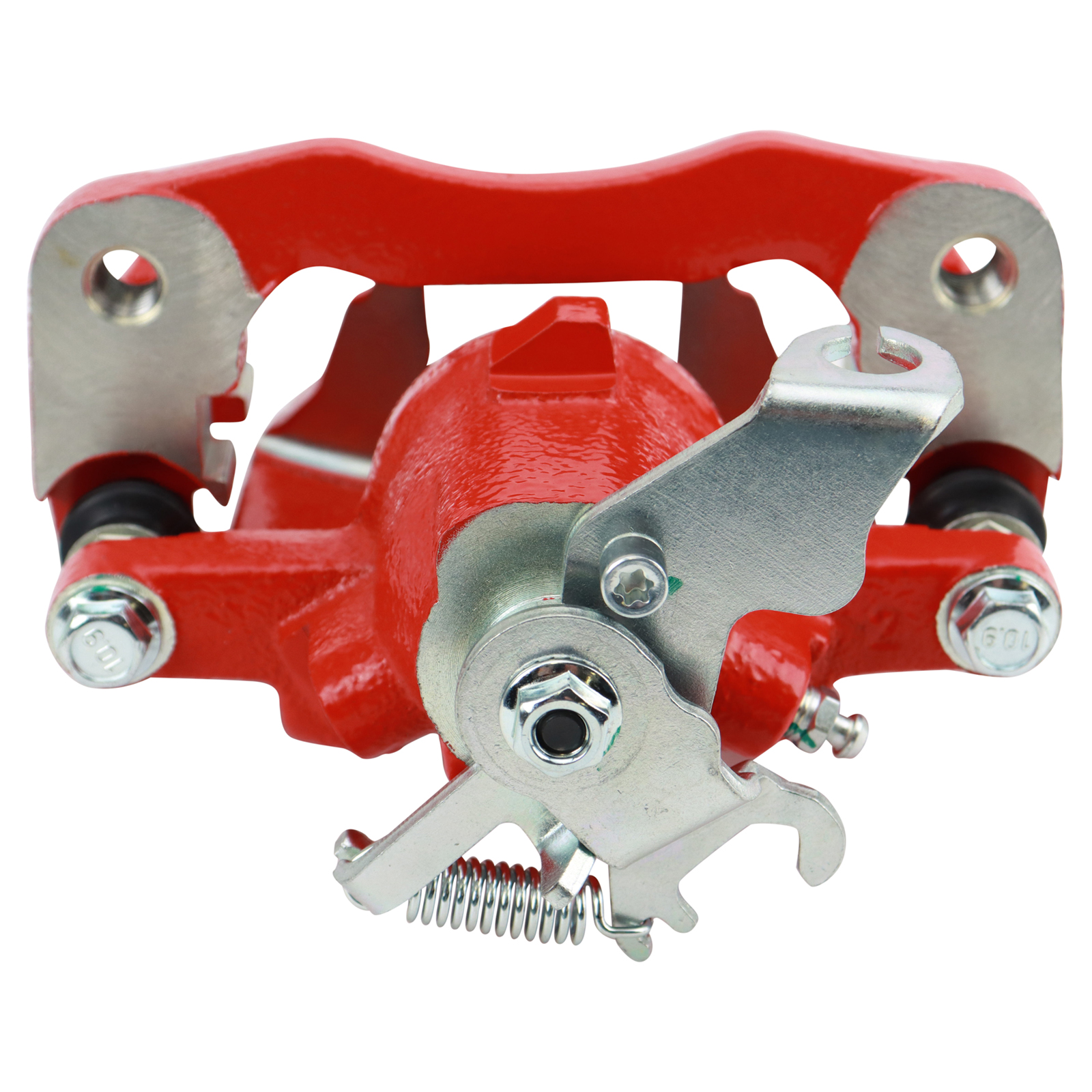 TRQ Rear Brake Caliper Set Painted Red Compatible with 2008-2016 Chrysler Town and Country 2008-2016 Dodge Grand Caravan 2012-2015 Ram C V 2009-2014 Volkswagen Routan