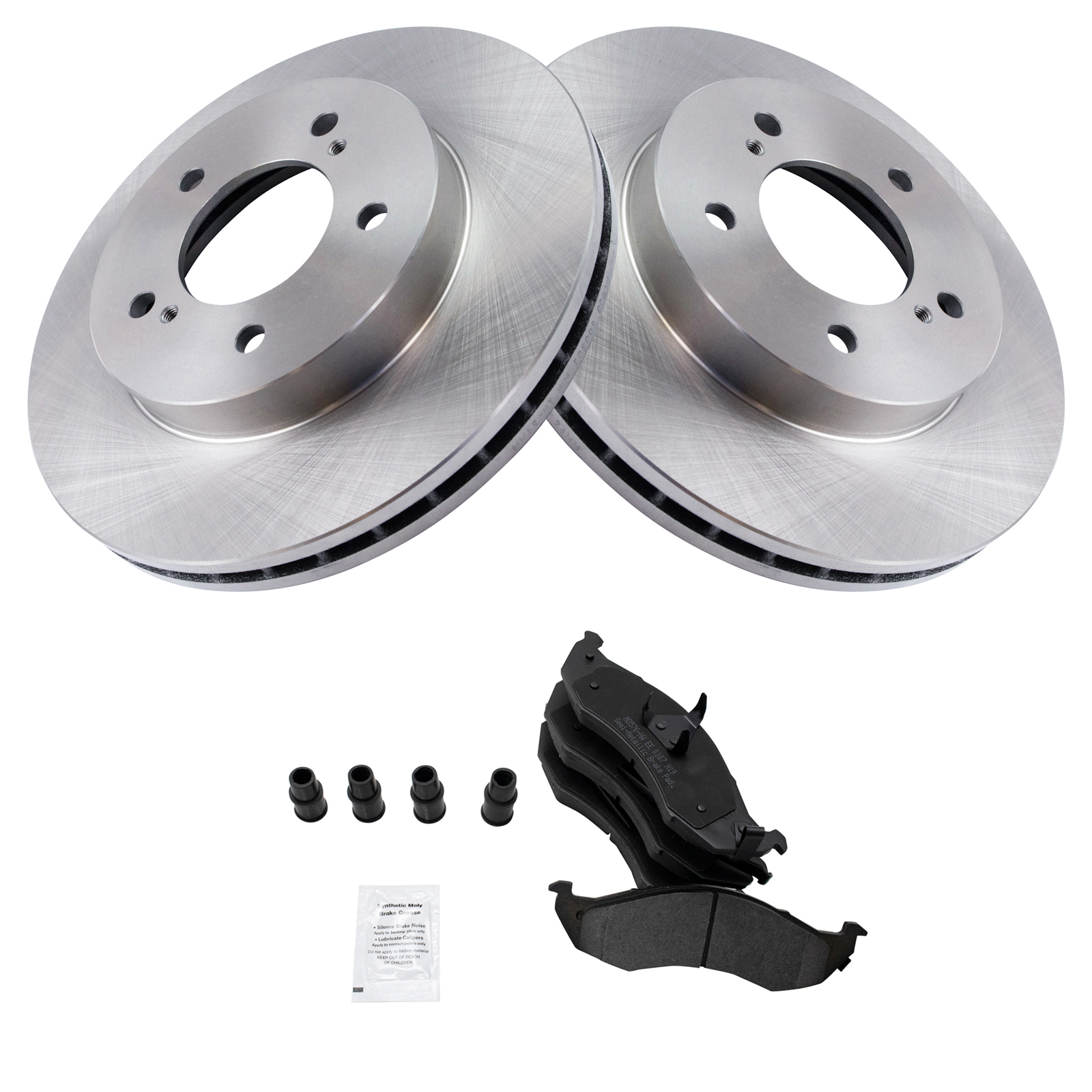 TRQ Front Brake Pad and Rotor Set Semi Metallic Vented Rotors Compatible with 1993-2002 Nissan Quest 1993-2002 Mercury Villager