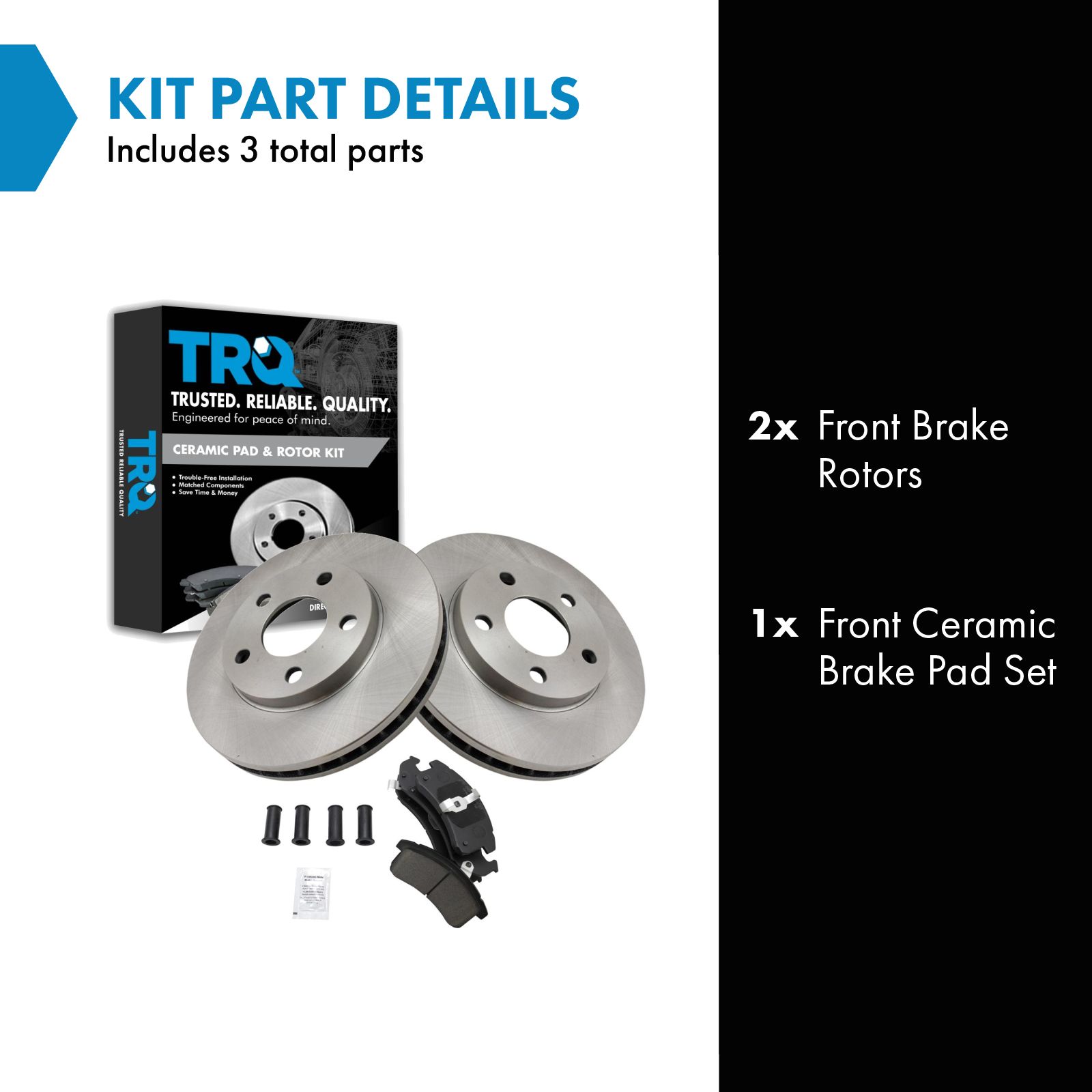 TRQ Front Brake Pad and Rotor Set Ceramic Compatible with 1994-1997 Chevrolet Camaro Buick LeSabre Pontiac Firebird Pontiac Bonneville 1994-1996 Buick Park Avenue